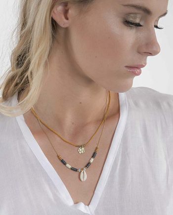 Navy shell necklace