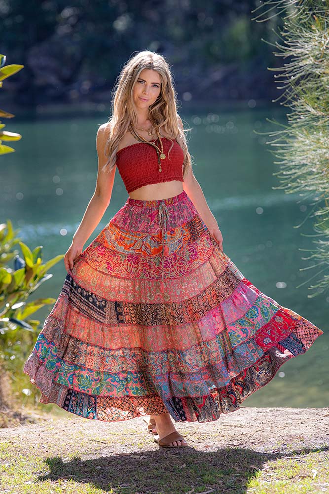 Bohemian maxi skirt