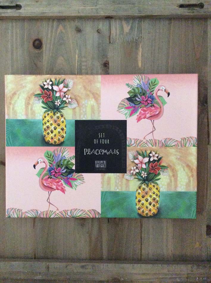 pineapple and flamingo tablecloth by gidgets