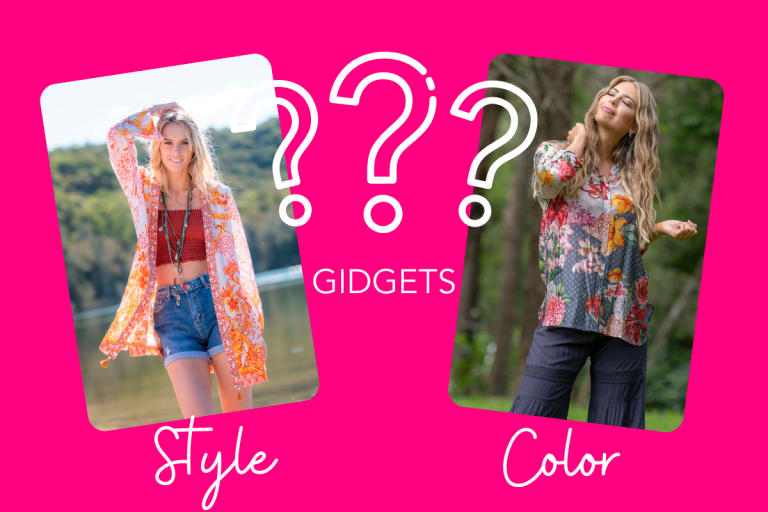 Choose the styles that suit your body type, and the colours you love at Gidgets.