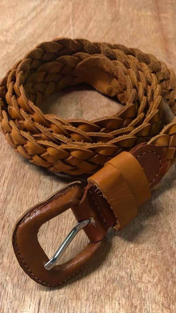 Leather thin tan belt