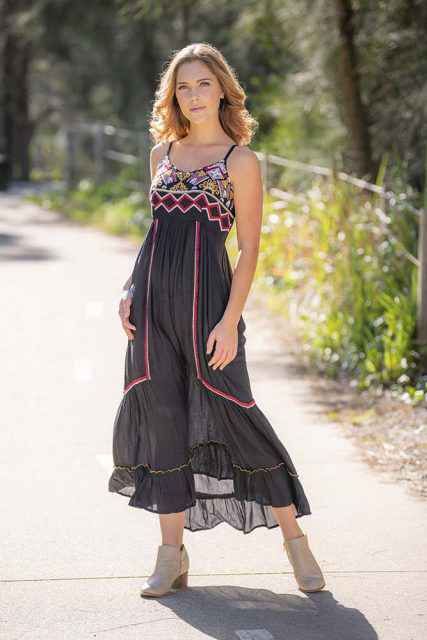a lovely woman wearing a Sleeveless Dress from gidgets.com.au