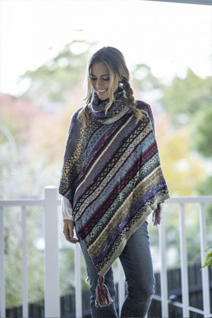 This Mix Roll Neck Poncho is a truly unique fit