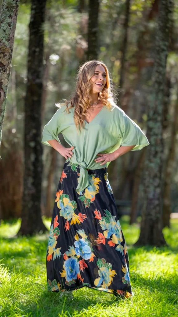 Floral maxi skirt by Cienna Designs