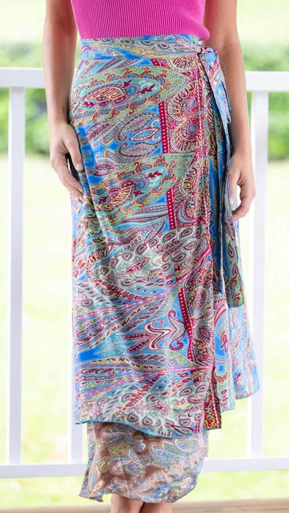 Bohemian print reversible wrap skirt at Mona Vale fashion boutique
