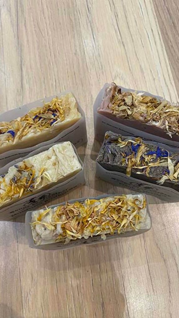 Assorted handmade soaps self-care essentials