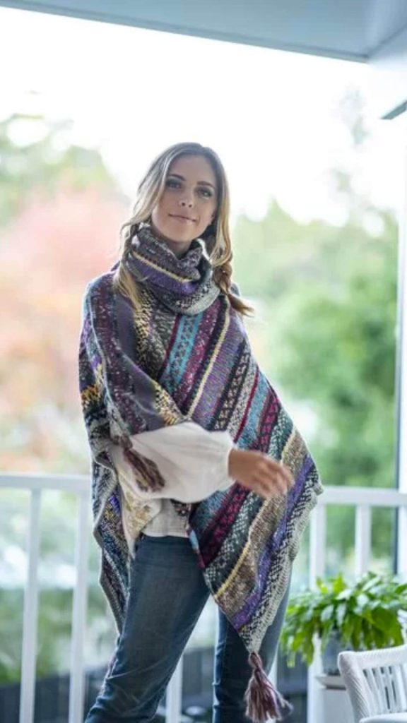 Mix roll neck poncho by Cienna Designs