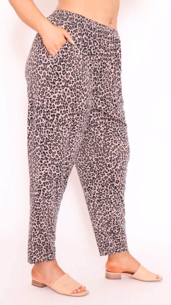 Leopard print cotton pants for women