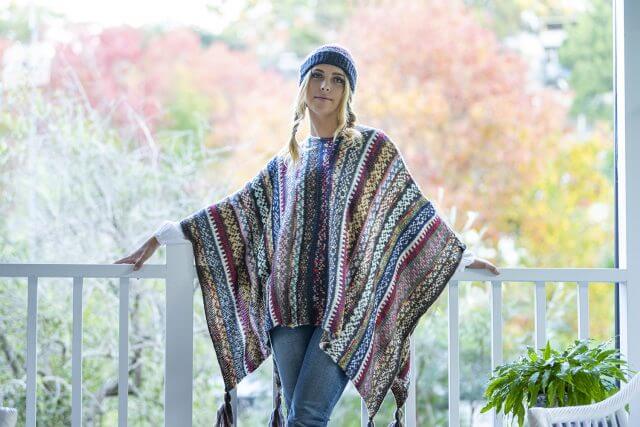 Boxy bohemian style poncho to snuggle up in this cold season