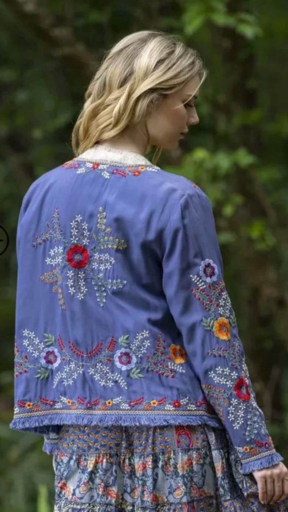 Bohemian style embroidered jacket