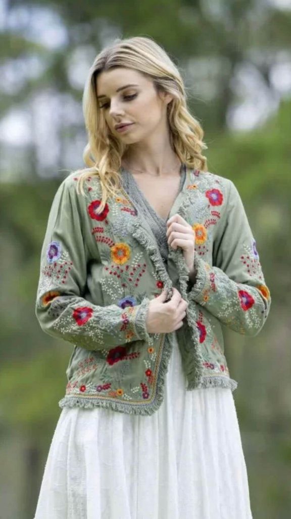 Bohemian style embroidered jacket